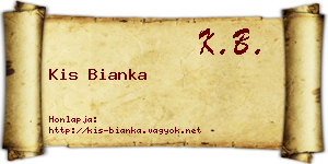 Kis Bianka névjegykártya